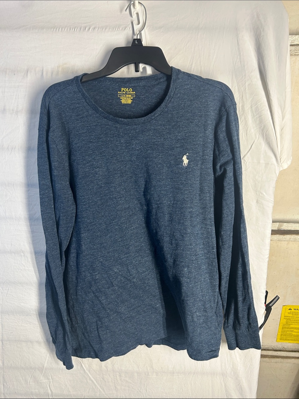 Polo by Ralph Lauren Long-Sleeve Crew Tee in Heather Navy